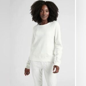 Athleta NWT Women's Sundown Sweatshirt Lightweight Pullover MT M Tall White